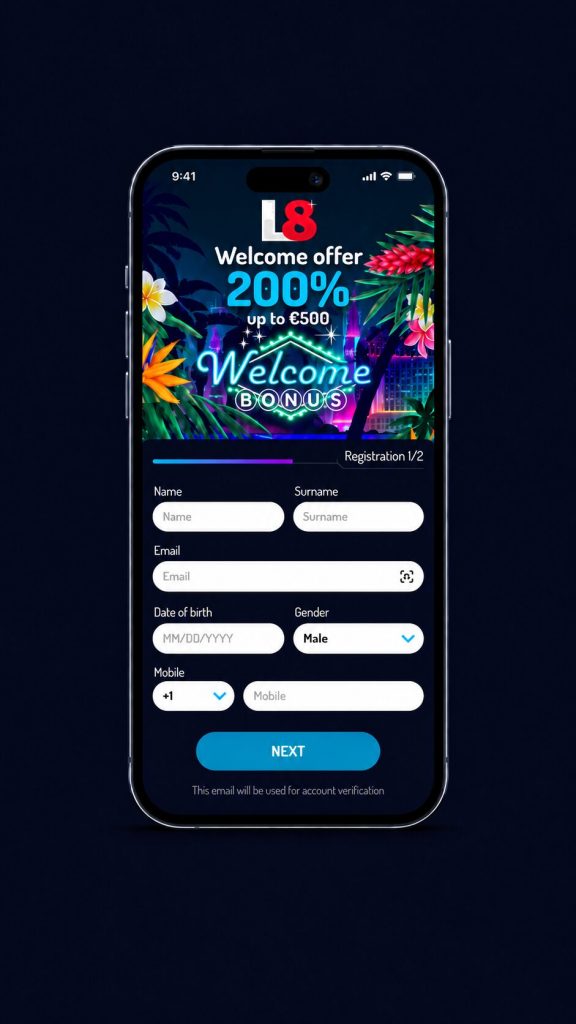lucky8 Application mobile et connexion